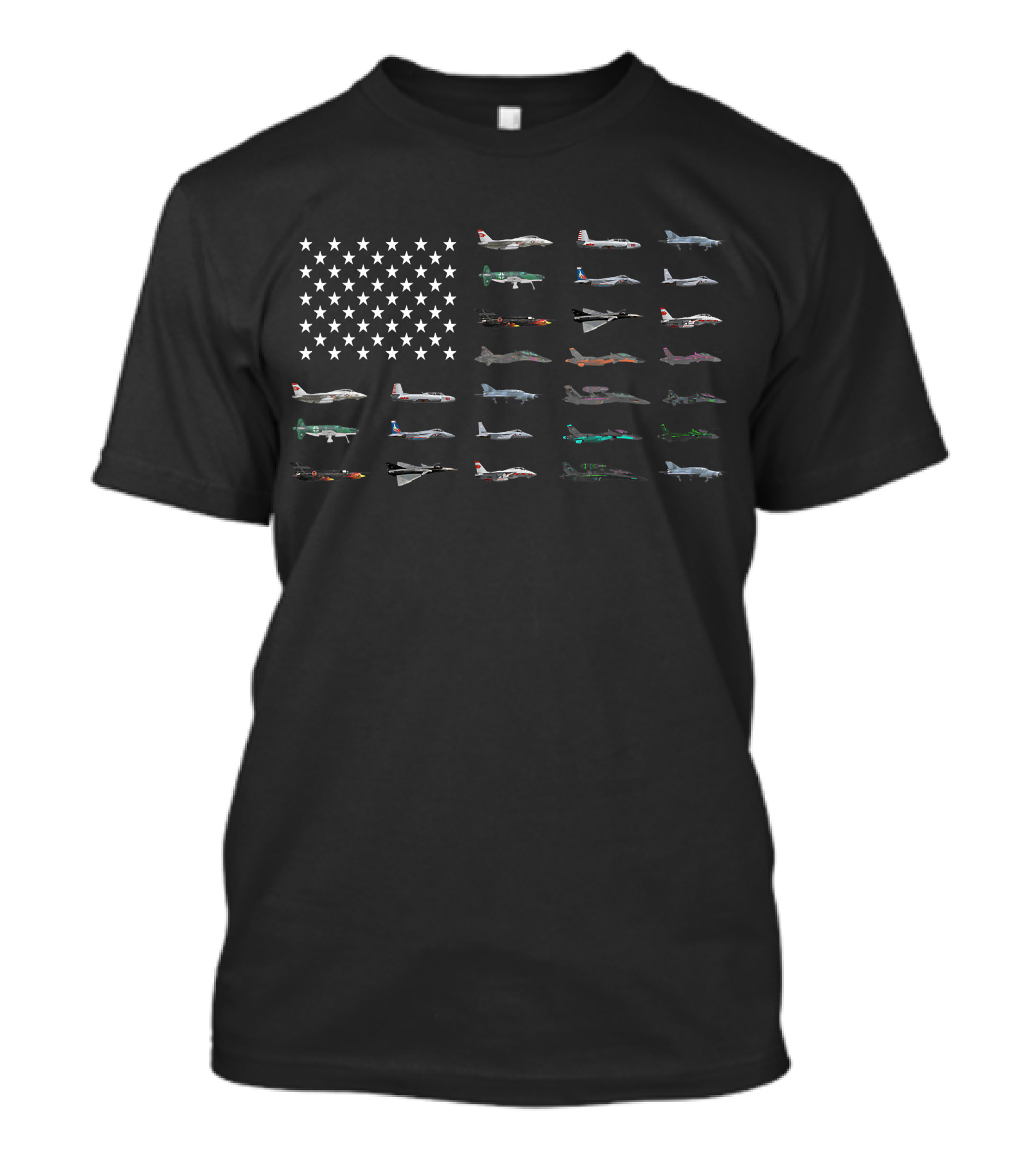 American Flag Aircraft Aviation Military Airforce Jet Fighters T-Shirt