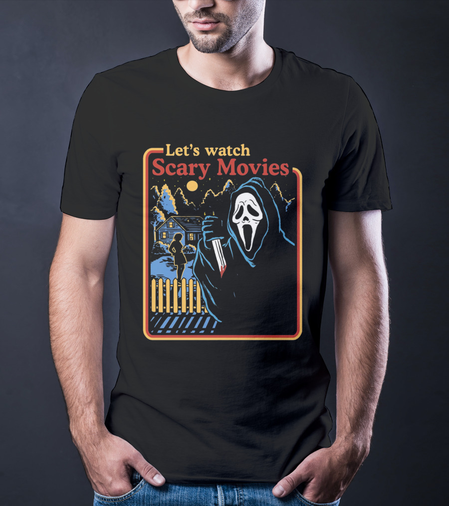 Let's Watch Scary Movies Scream Horror T-Shirt