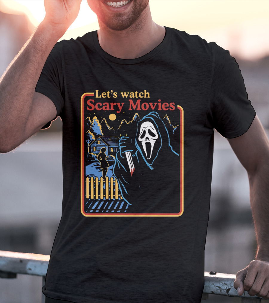 Let's Watch Scary Movies Scream Horror T-Shirt
