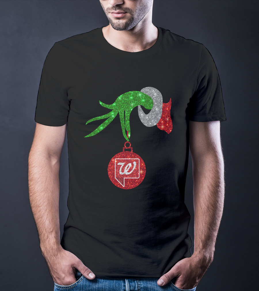 Glittery Green Hand With Walgreens Ornament Christmas Image T-Shirt