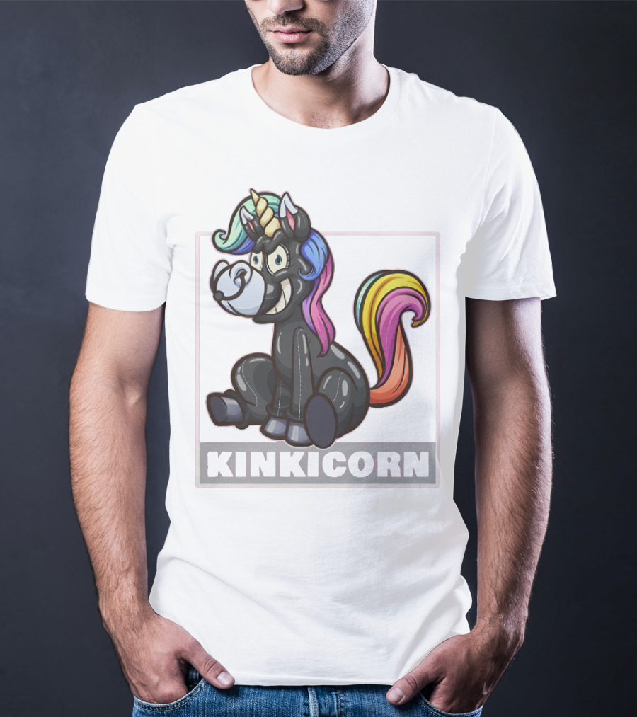 Kinkicorn Watts The Safeword Rainbow Unicorn Character T-Shirt