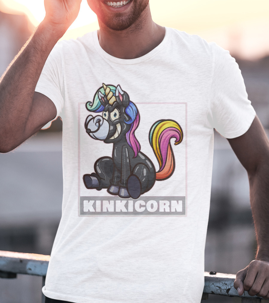 Kinkicorn Watts The Safeword Rainbow Unicorn Character T-Shirt