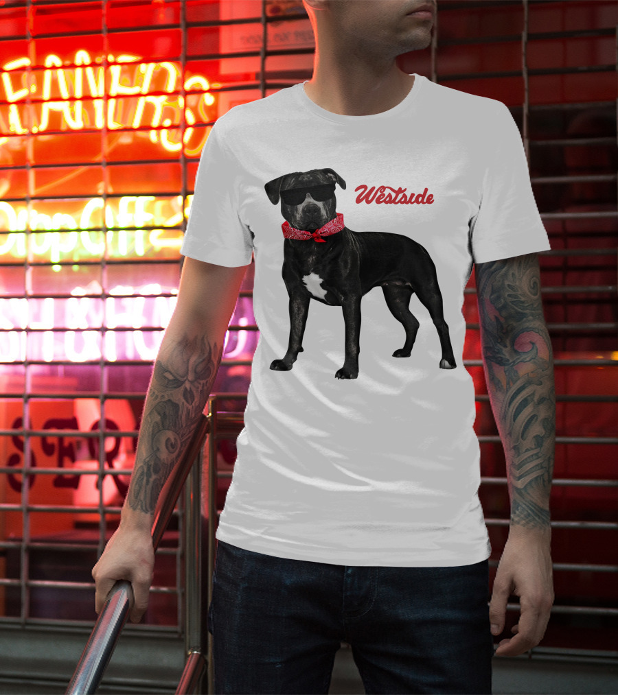 Westside Cool Dog With Sunglasses And Bandana T-Shirt