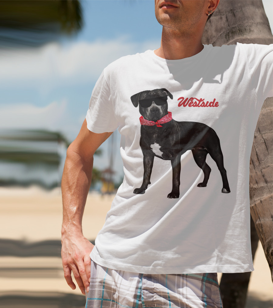 Westside Cool Dog With Sunglasses And Bandana T-Shirt