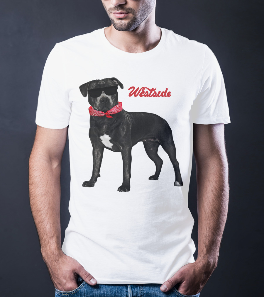 Westside Cool Dog With Sunglasses And Bandana T-Shirt