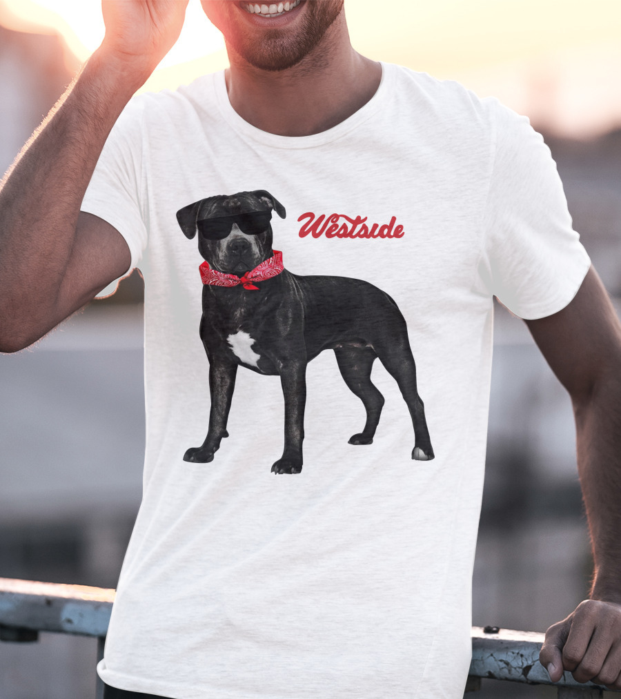 Westside Cool Dog With Sunglasses And Bandana T-Shirt