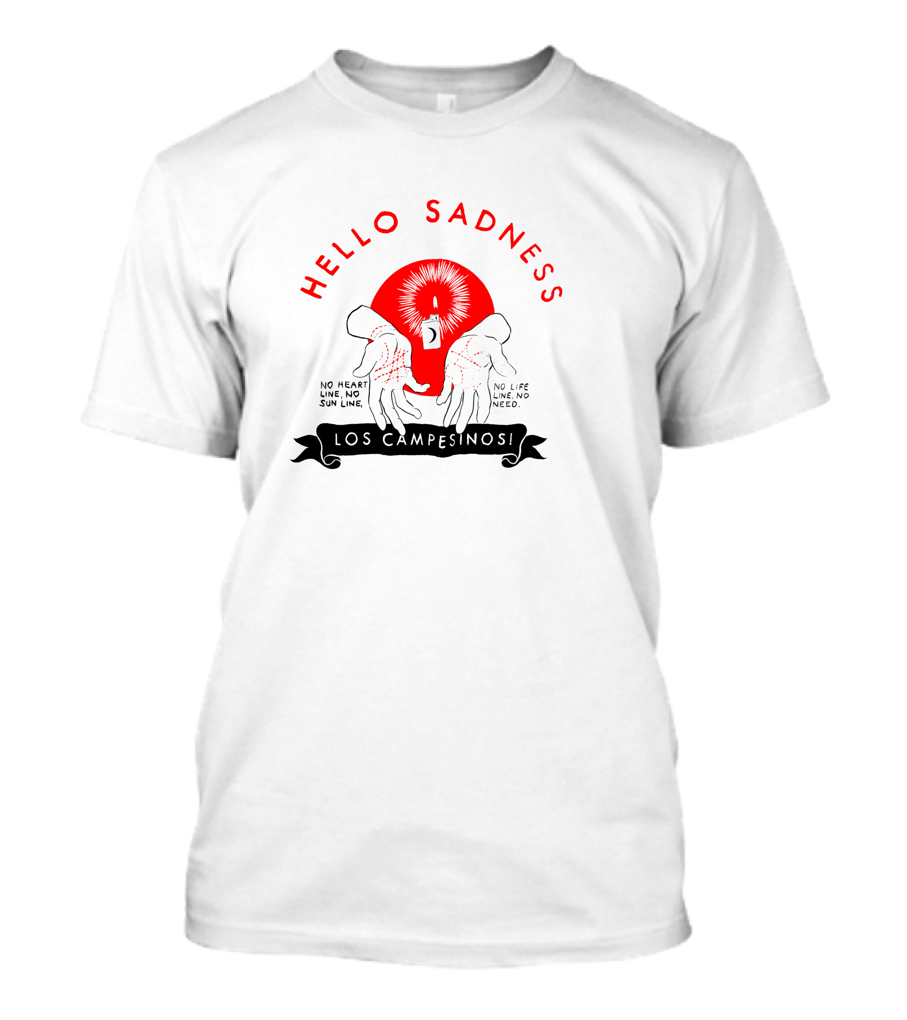 Hello Sadness Candle Hands No Heart Line No Sun Line No Life Line No Need Los Campesinos T-Shirt