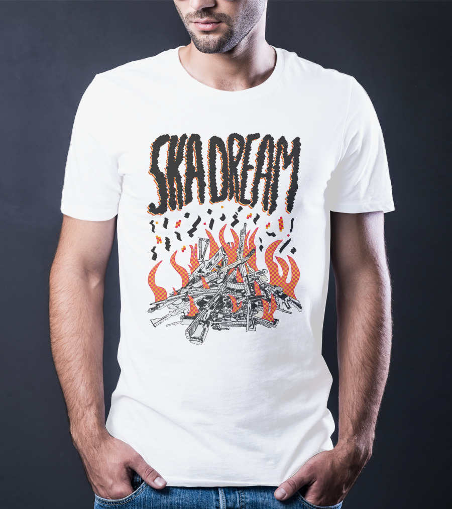 SKA DREAM Flames And Instruments Pile T-Shirt