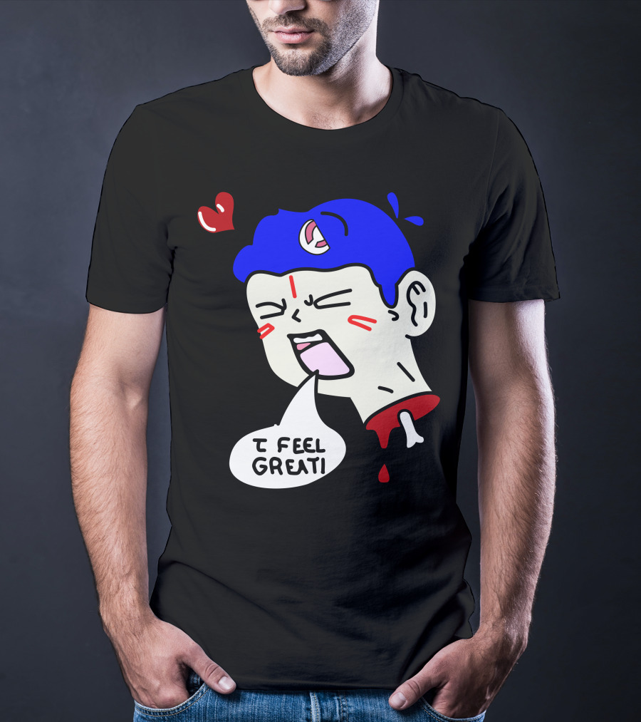 6 Dogs Merch I Feel Great Heart Cartoon Bone Droplets T-Shirt