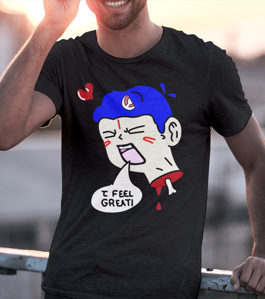 6 Dogs Merch I Feel Great Heart Cartoon Bone Droplets T-Shirt