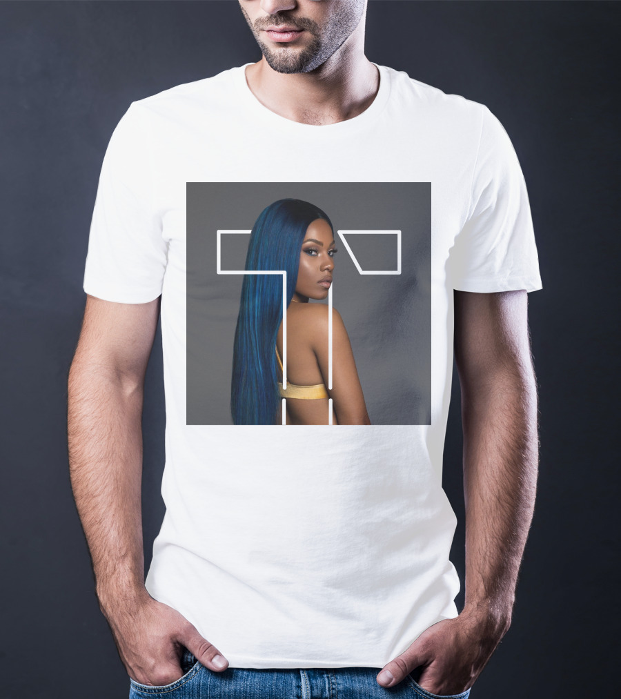 Terilisha T Silhouette Overlay With Blue Hair T-Shirt