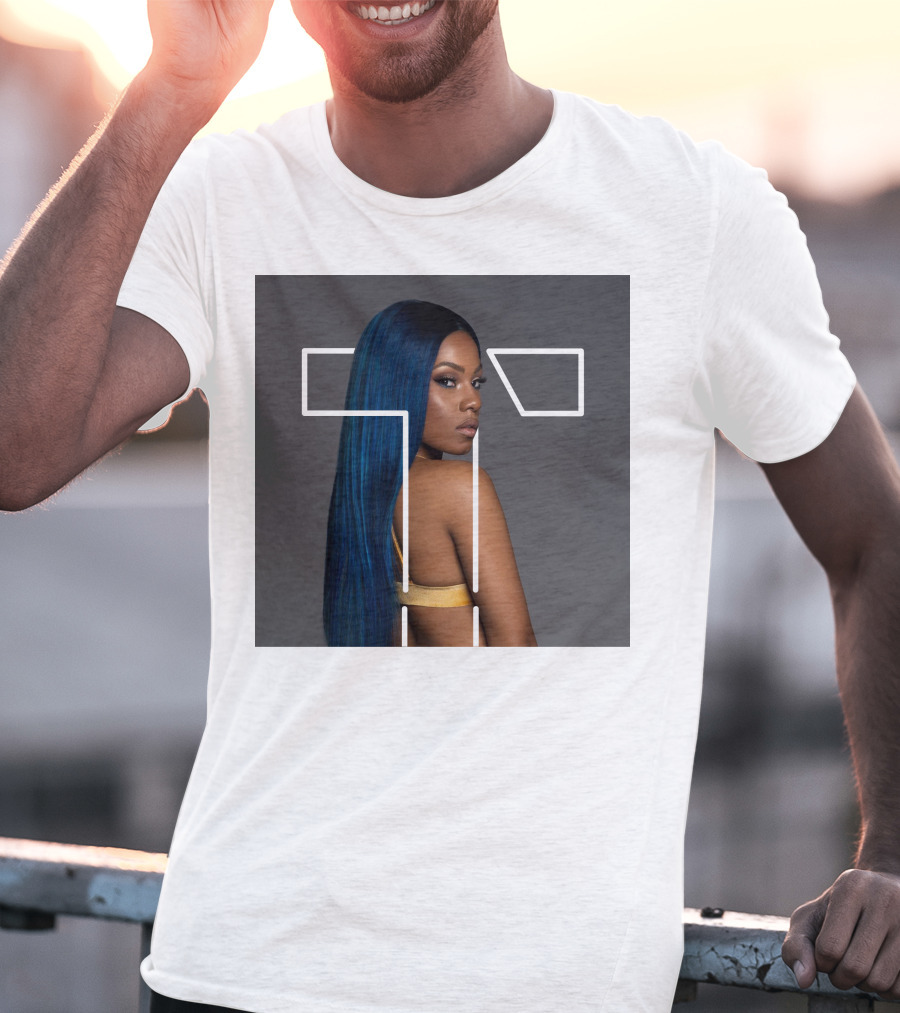 Terilisha T Silhouette Overlay With Blue Hair T-Shirt