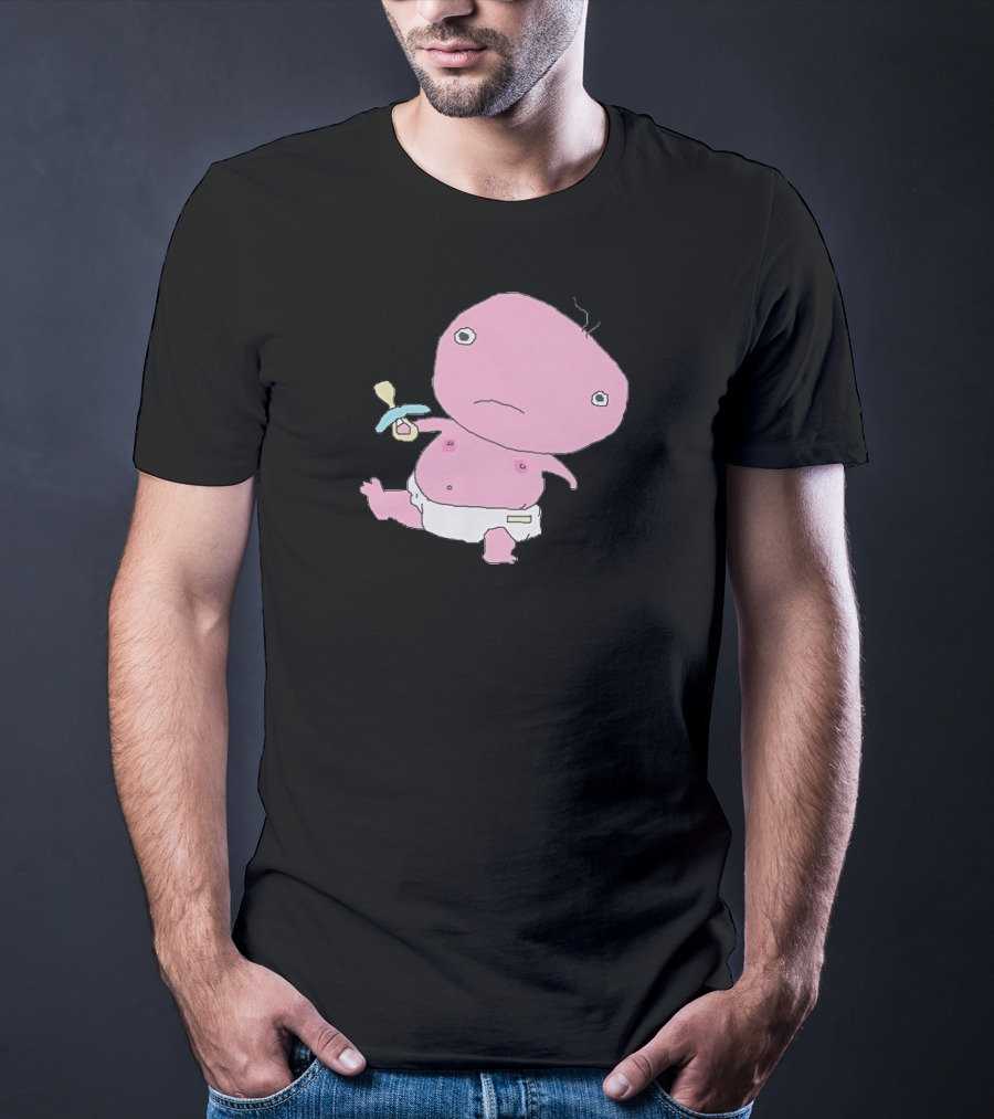 Jack Stauber Baby Character Pacifier Diaper Pink T-Shirt