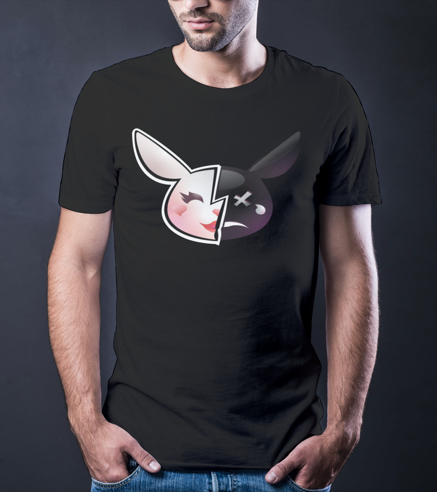 Trisha Paytas Merchandise Happy Sad Bunny Icon Split Face T-Shirt