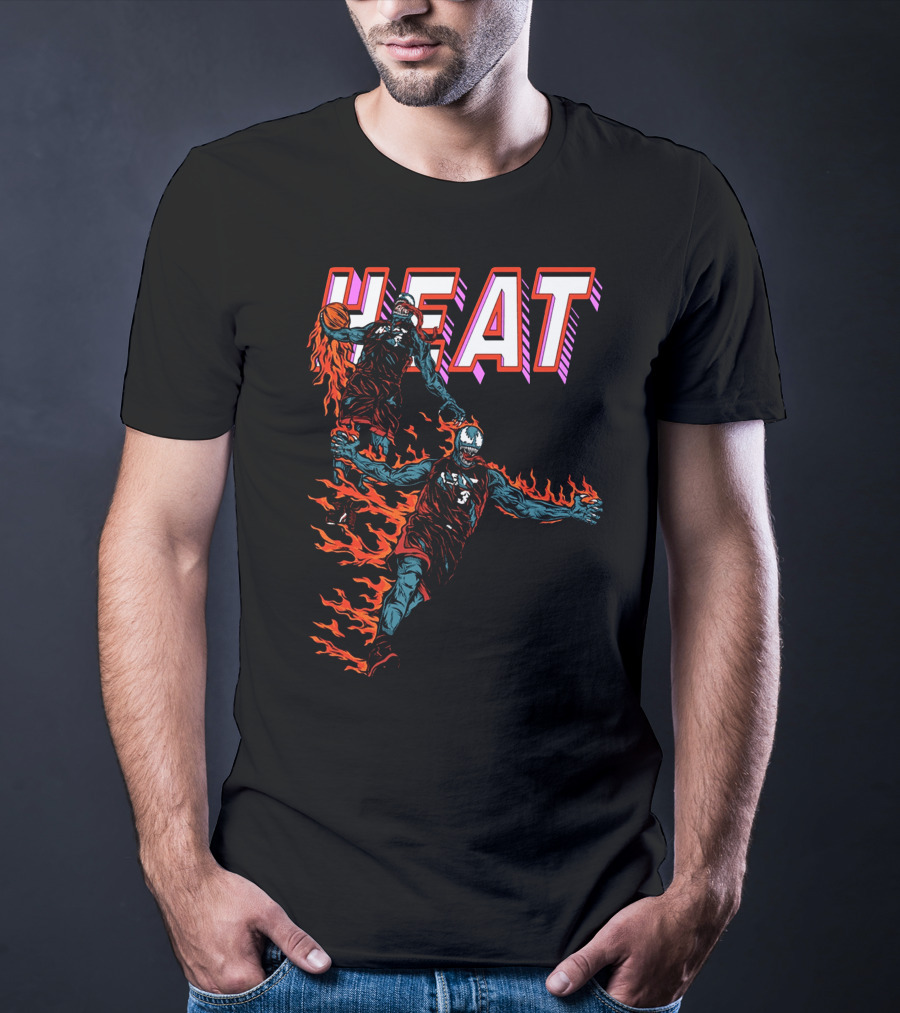 Heat Antimerch Basketball Flame Dunk Players T-Shirt