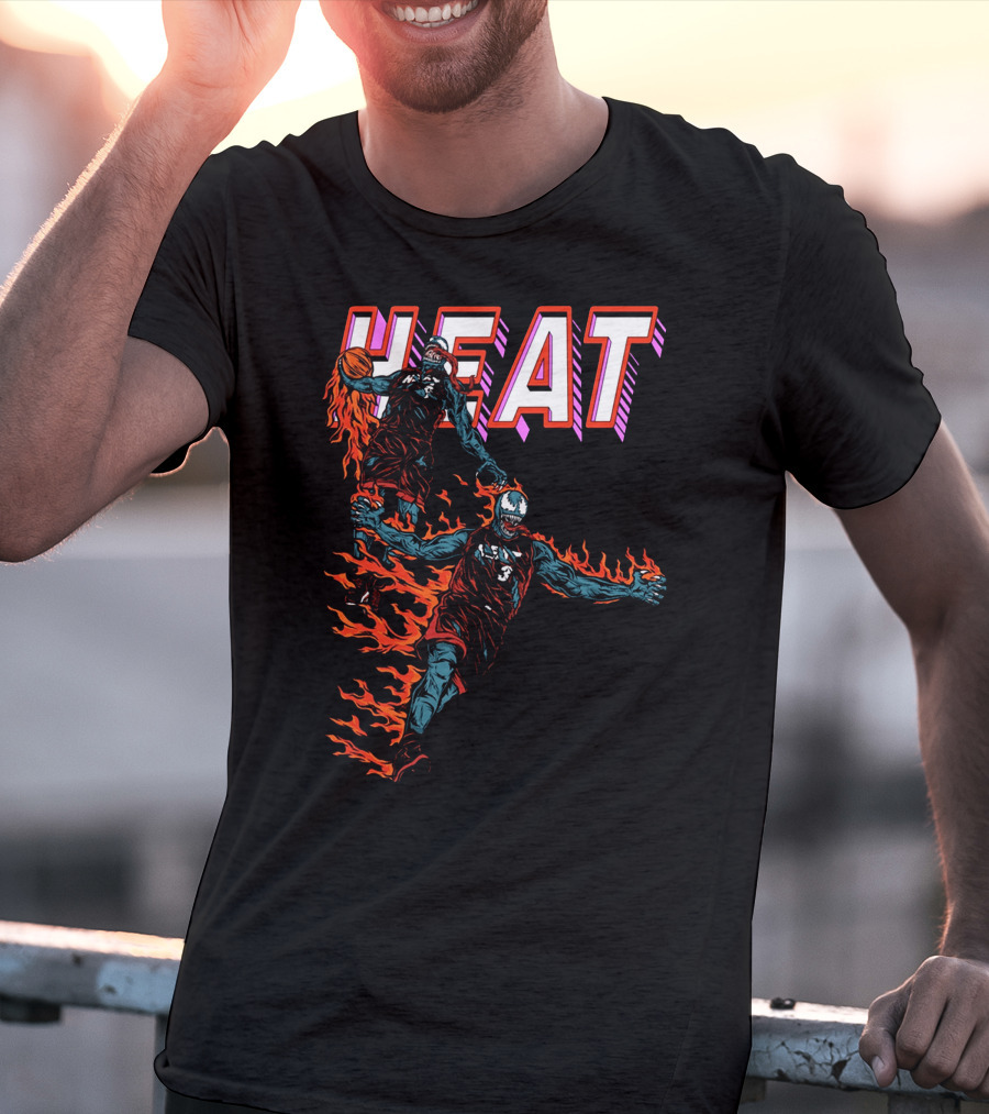 Heat Antimerch Basketball Flame Dunk Players T-Shirt