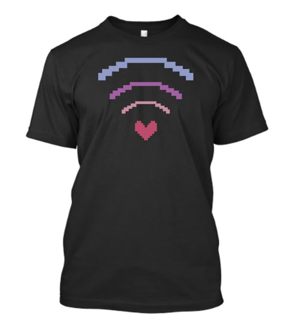 Ihascupquake Merch Pixel Heart WiFi Signal T-Shirt