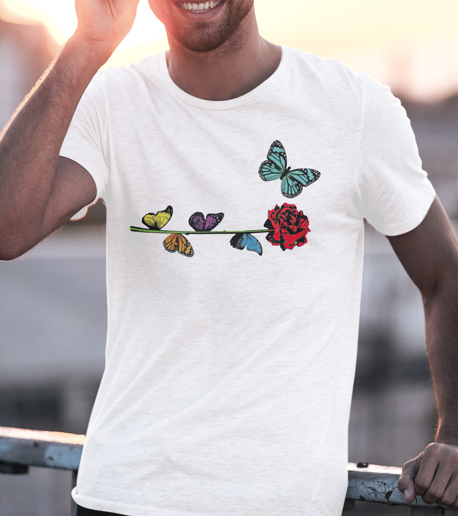 Malu Trevejo Butterflies And Rose T-Shirt