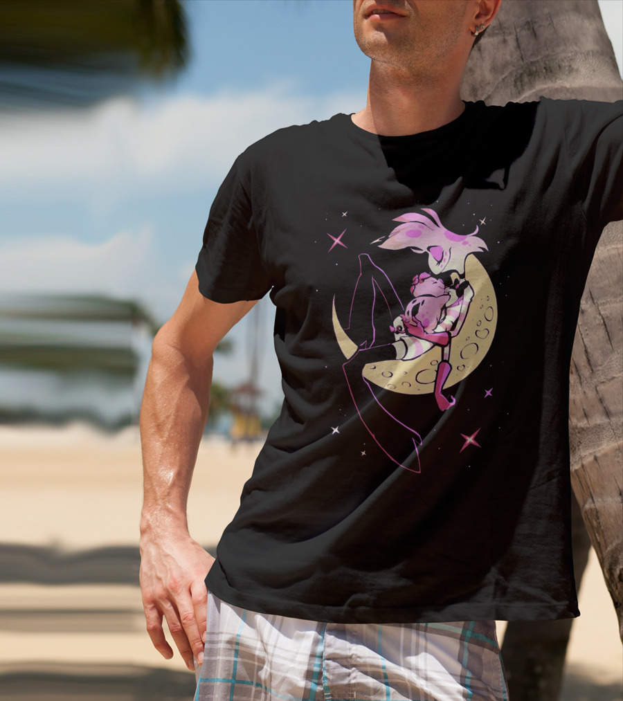 Vivziepop Moon Character Pink Starry Night Merch T-Shirt