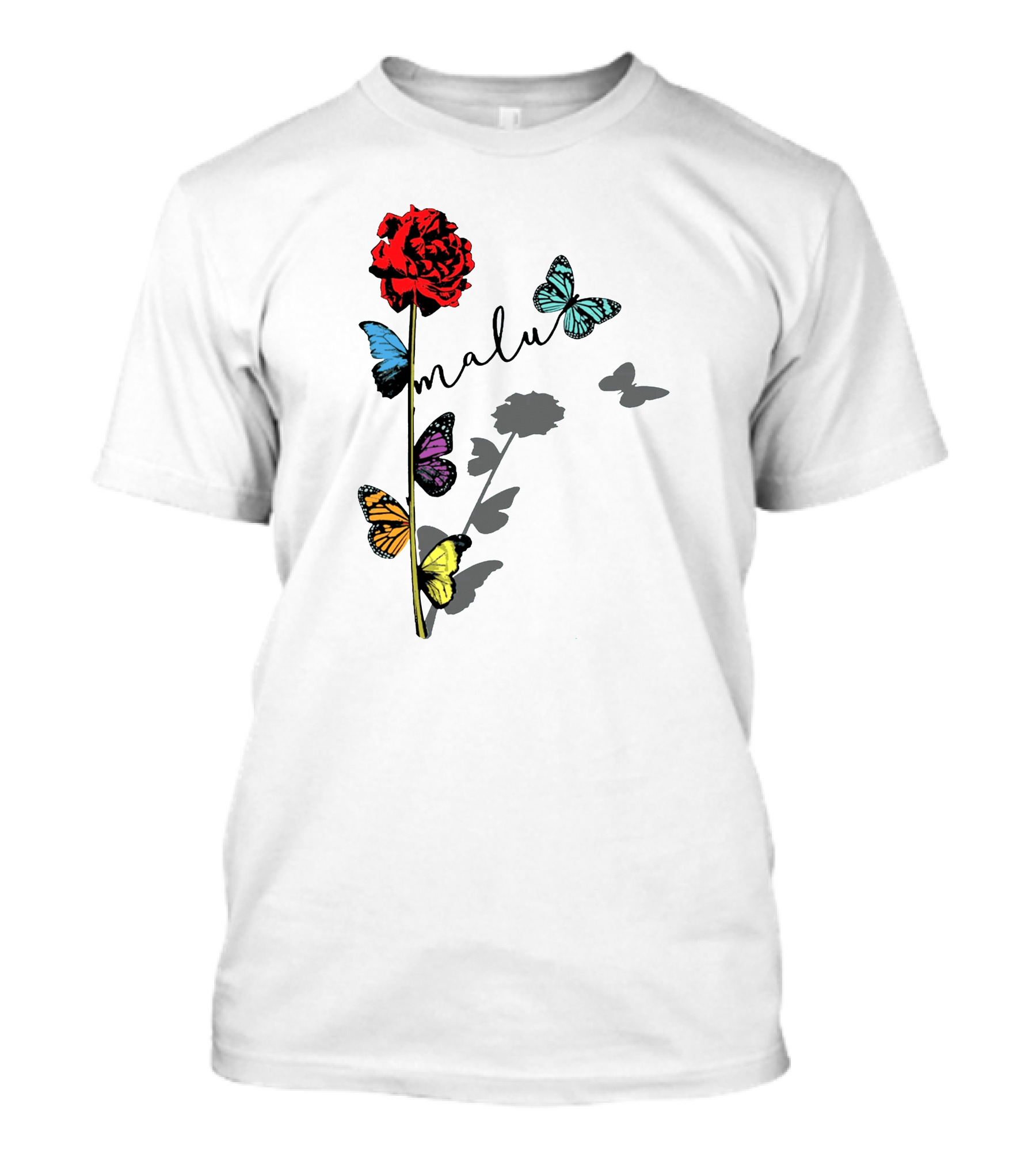 Malu Red Rose Butterflies T-Shirt