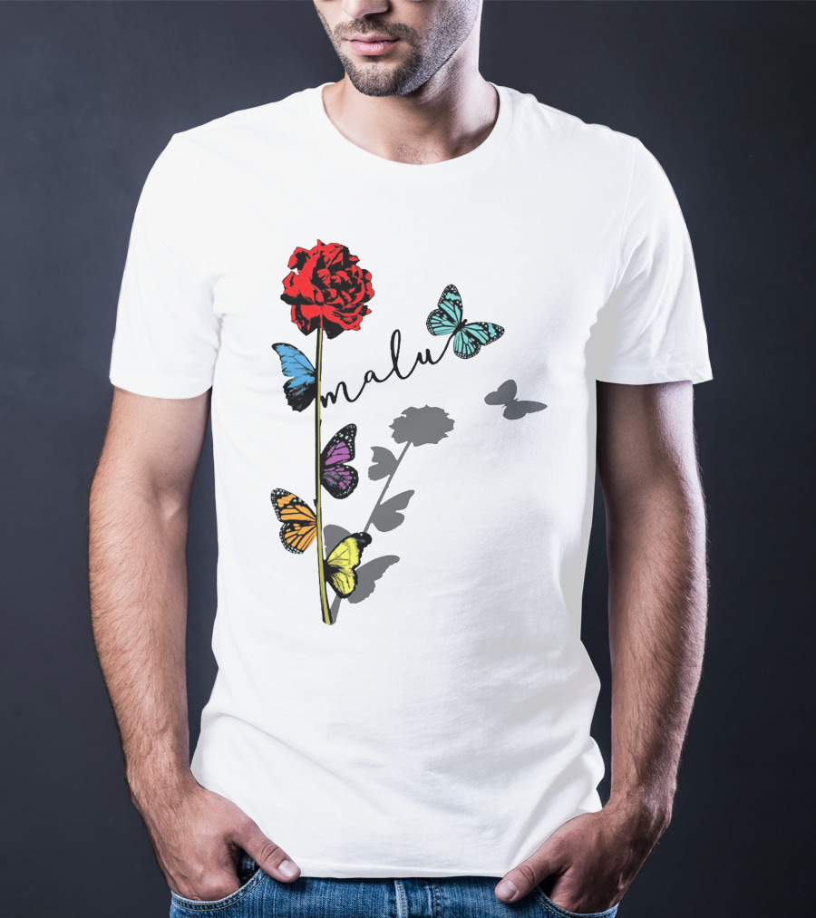 Malu Red Rose Butterflies T-Shirt