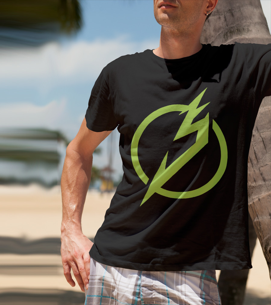 Snails Merch Electric Green Lightning Circle T-Shirt