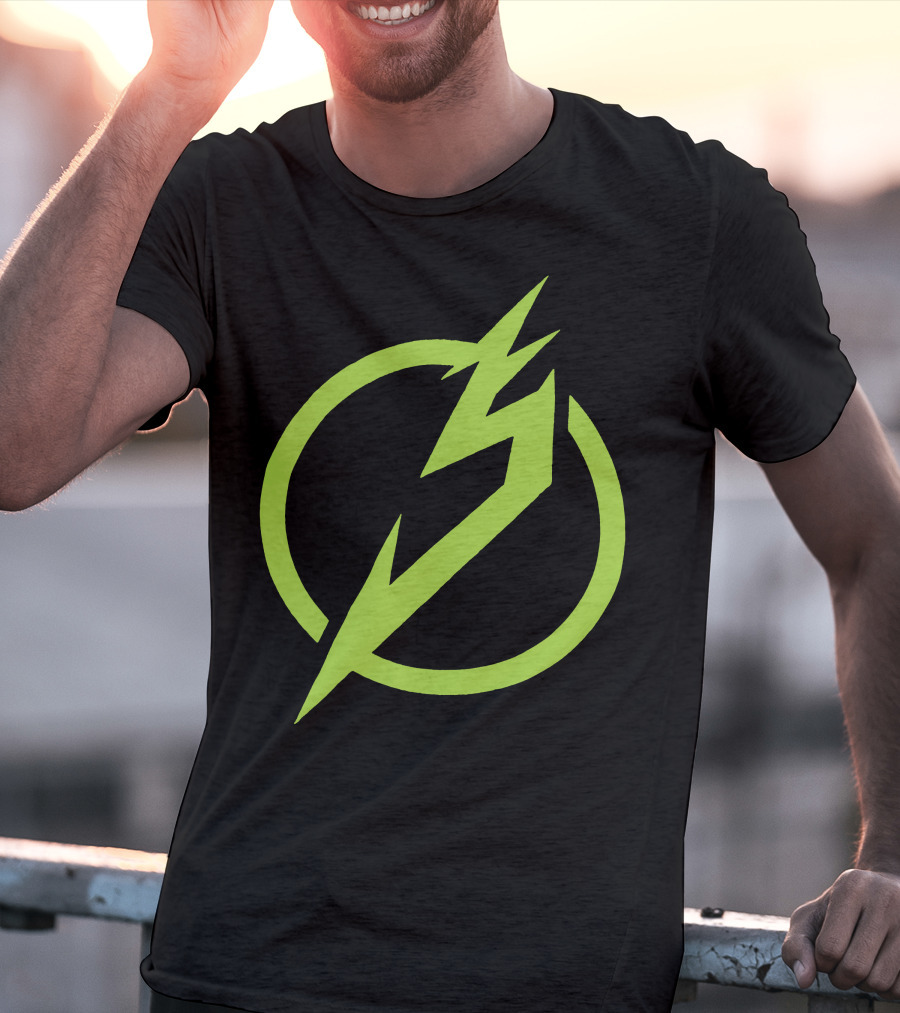 Snails Merch Electric Green Lightning Circle T-Shirt