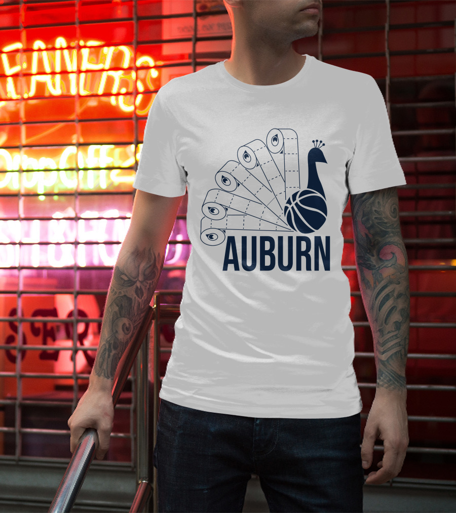 Auburn Peacock Toilet Paper Basketball T-Shirt