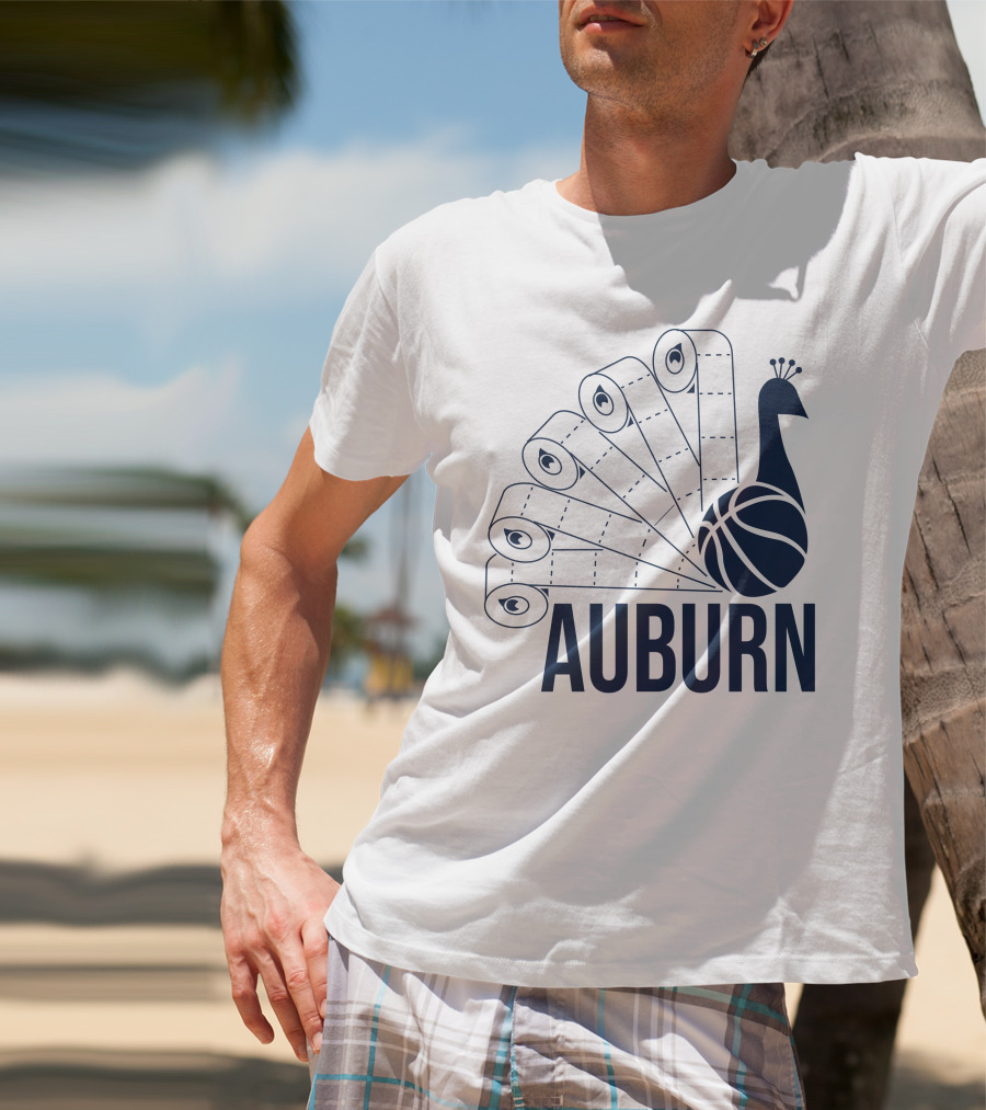 Auburn Peacock Toilet Paper Basketball T-Shirt