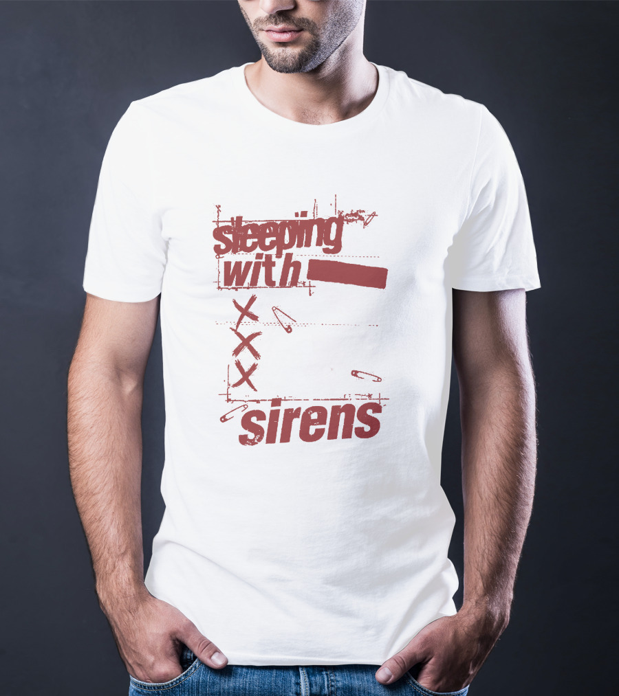 Sleeping With Sirens Merch Xxx Safety Pins Edgy Collage T-Shirt