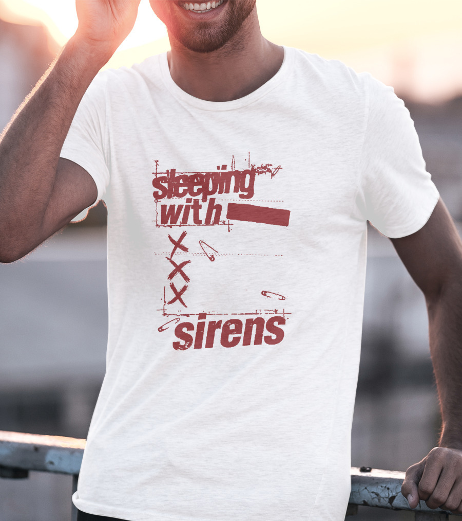 Sleeping With Sirens Merch Xxx Safety Pins Edgy Collage T-Shirt