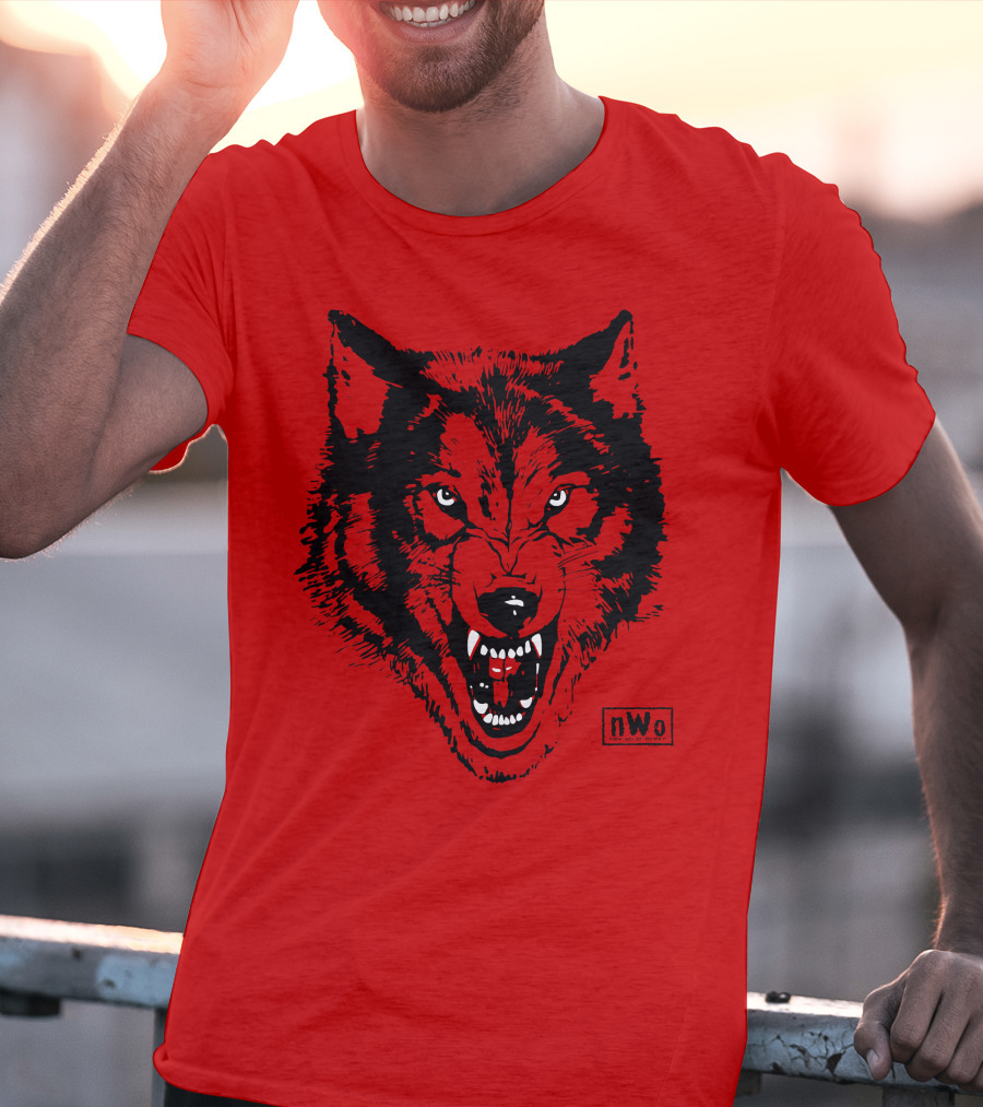Nwo Wolfpac Red Wolf Head T-Shirt