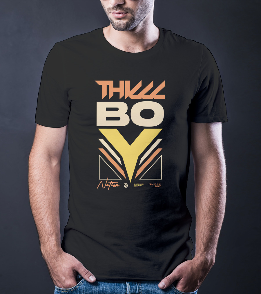 Thicc Boy Nation Thiccc Boy Dash Long Body Black T-Shirt