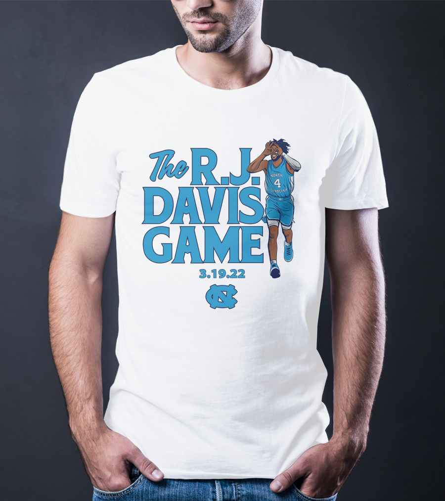 The R.J. Davis Game 3.19.22 UNC Basketball North Carolina T-Shirt