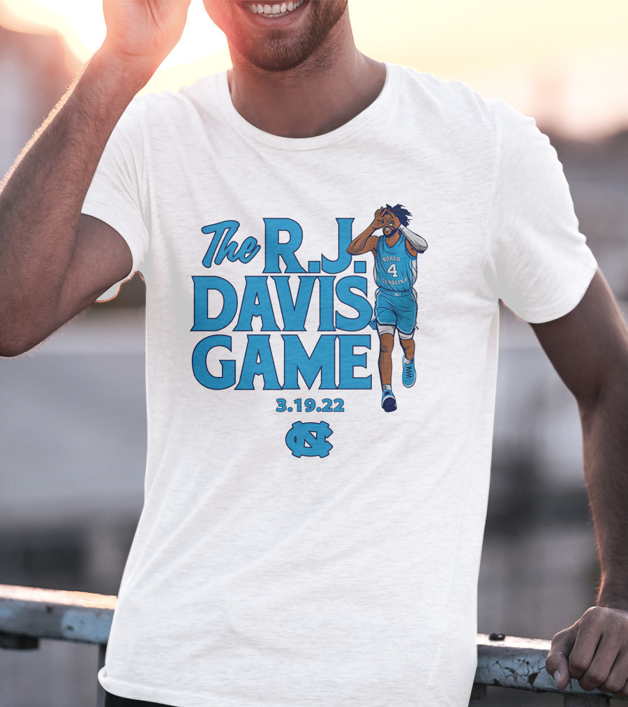 The R.J. Davis Game 3.19.22 UNC Basketball North Carolina T-Shirt