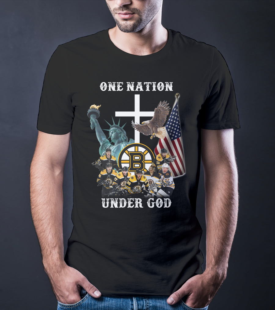 One Nation Under God Boston Hockey Spirit T-Shirt