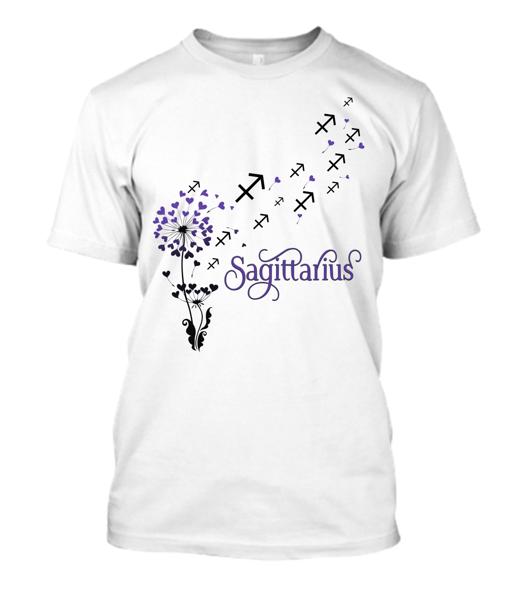 Sagittarius Blooming Heart Symbols T-Shirt