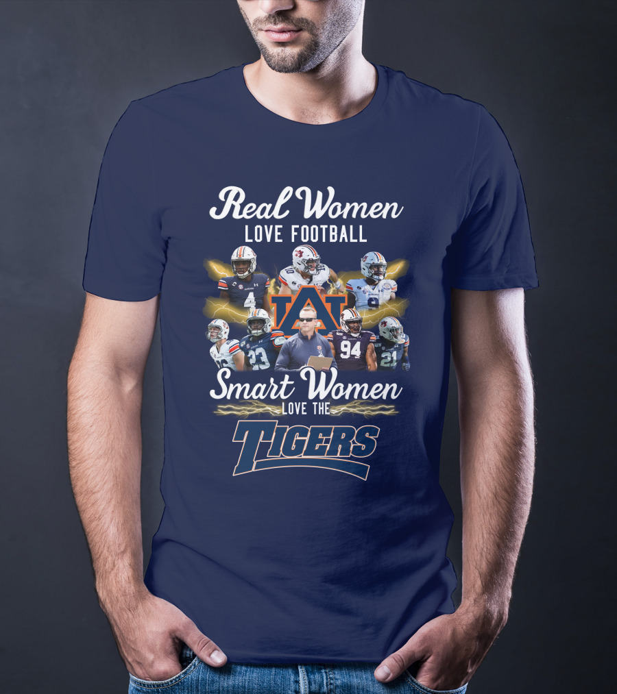 Real Women Love Football Smart Women Love The Auburn Tigers T-Shirt