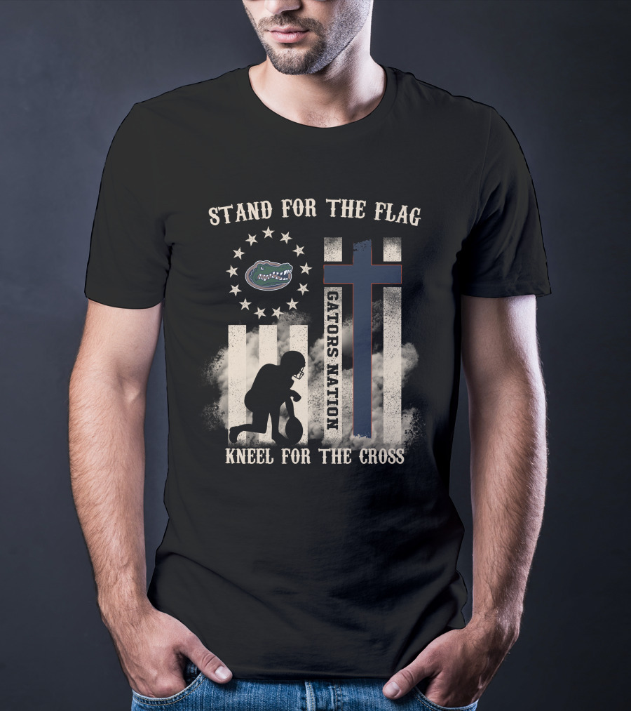 Stand For The Flag Gators Nation Kneel For The Cross T-Shirt