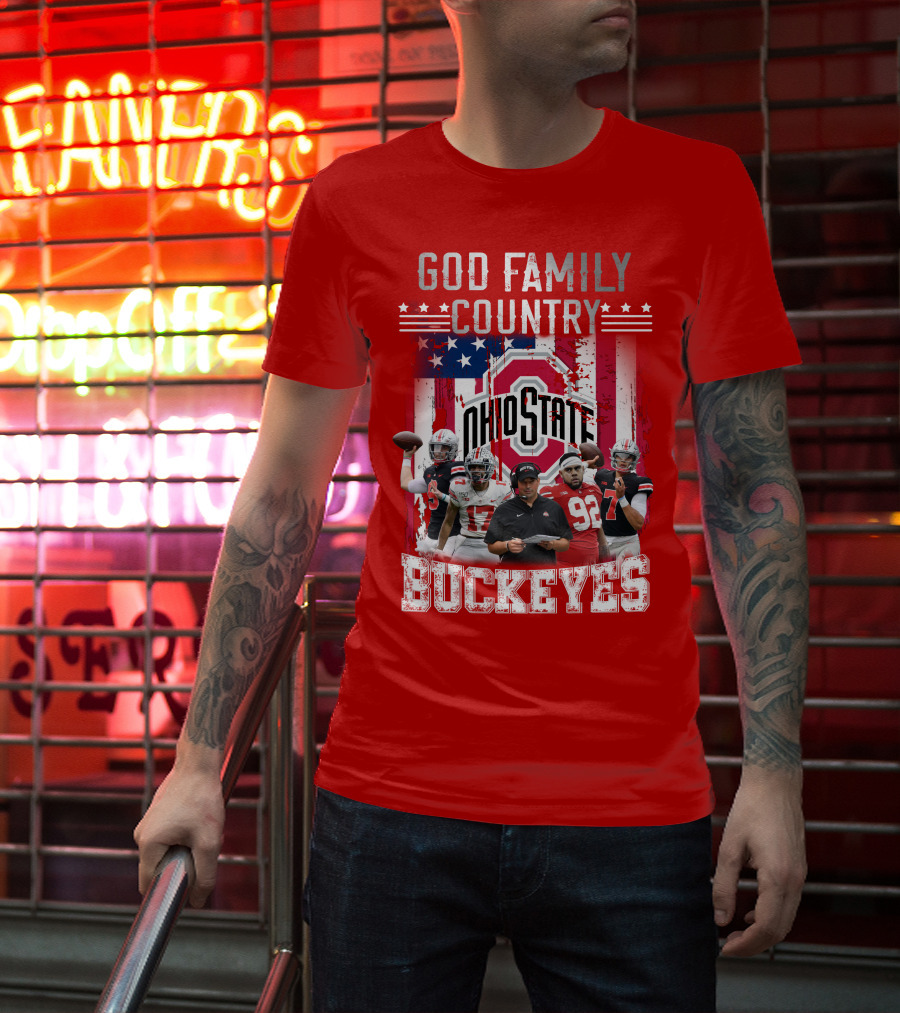 God Family Country Ohio State Buckeyes Football Team Players T-Shirt