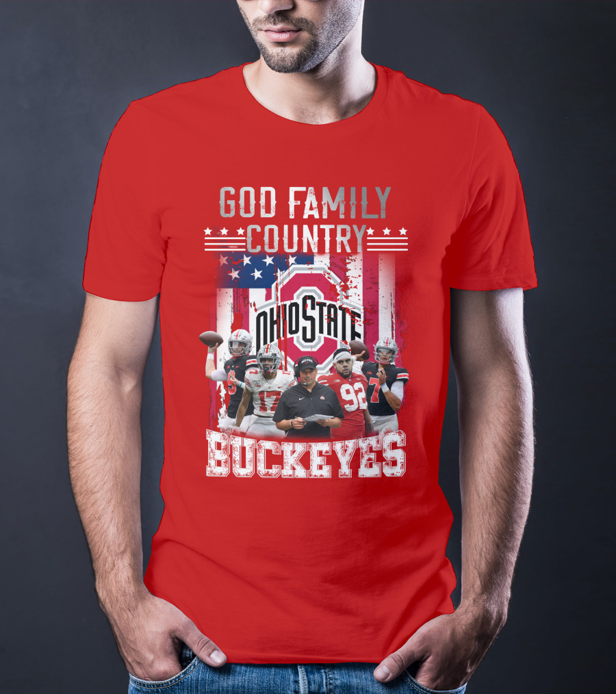 God Family Country Ohio State Buckeyes Football Team Players T-Shirt