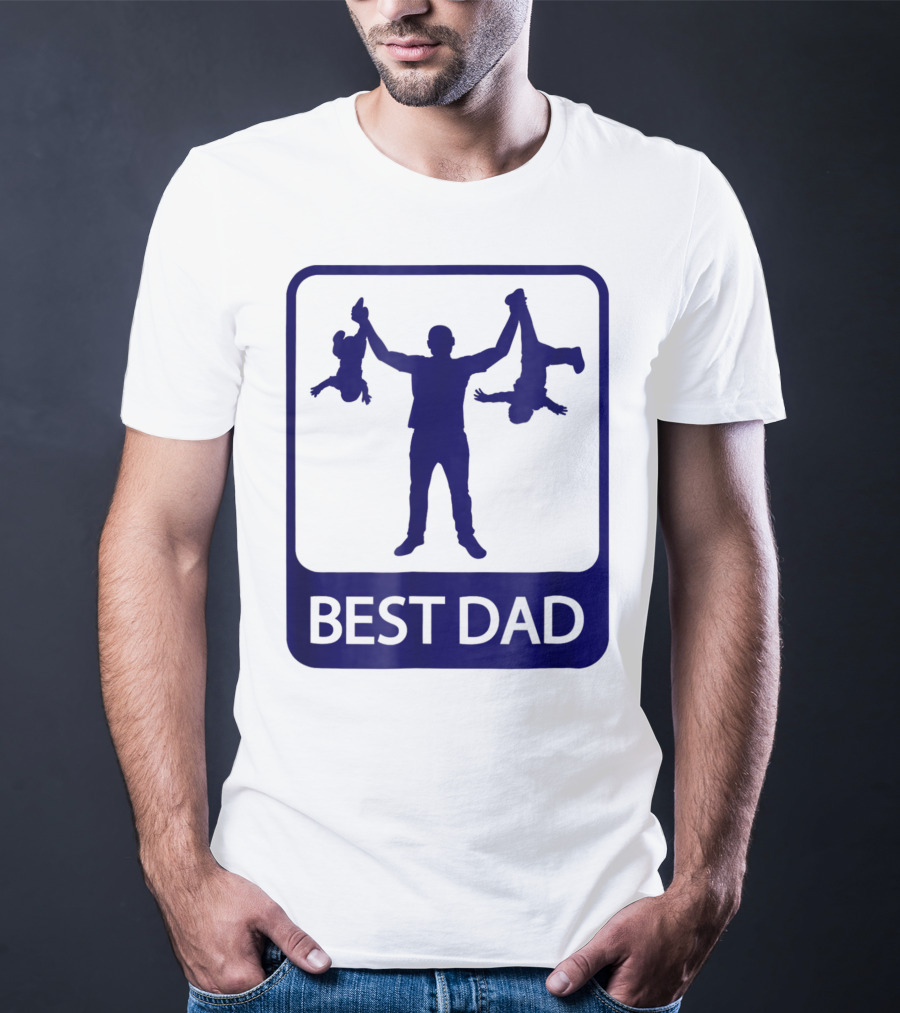 Best Dad Silhouette Holding Kids Playfully T-Shirt