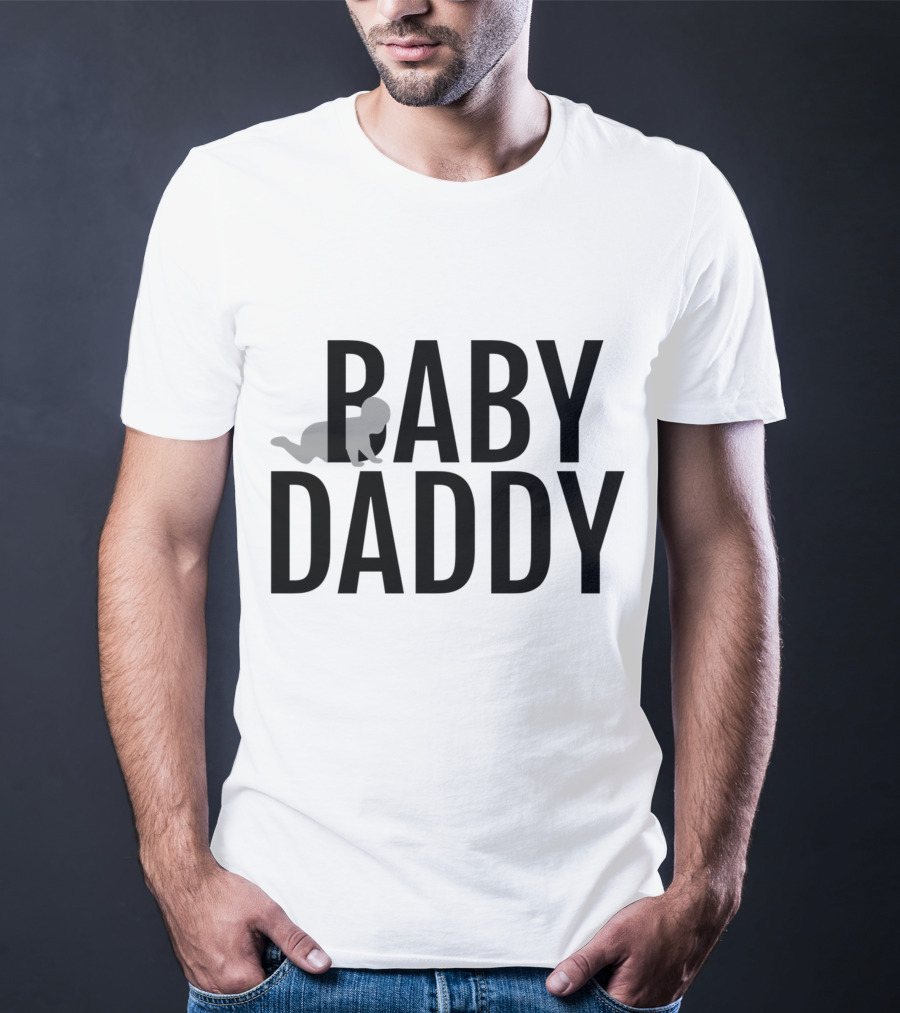 Baby Daddy Silhouette With Crawling Baby Image T-Shirt