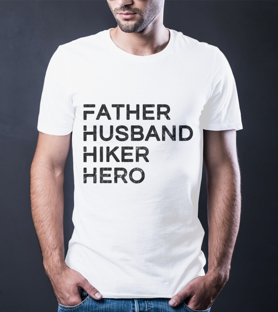 FATHER HUSBAND HIKER HERO LOGO STYLE ICONIC T-Shirt
