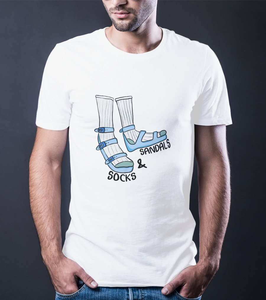 Sinjin Drowning Socks And Sandals Merch T-Shirt