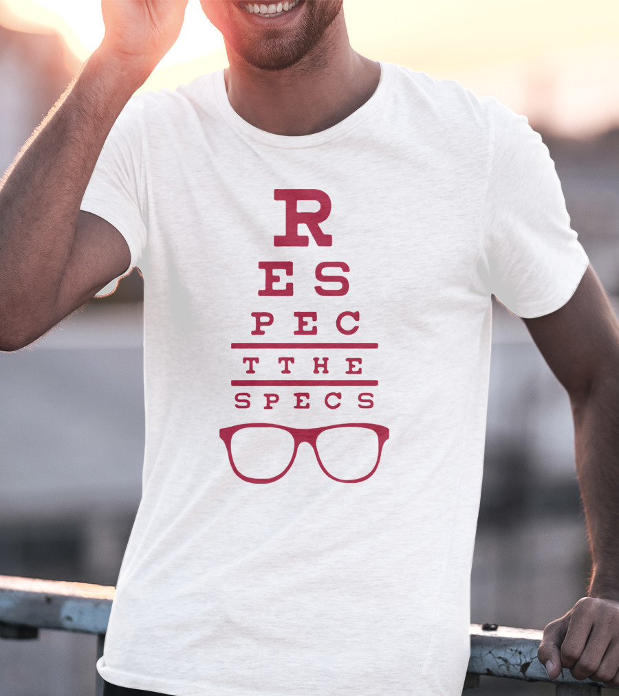 Respect The Specs Rodrigo Blankenship Eyewear Typography T-Shirt