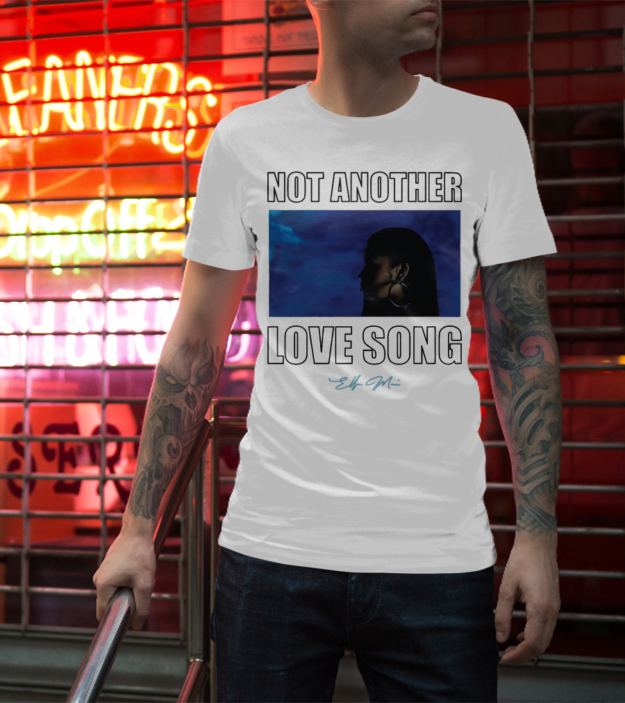 NOT Another Love Song Ella Mai Silhouette Blue Background T-Shirt