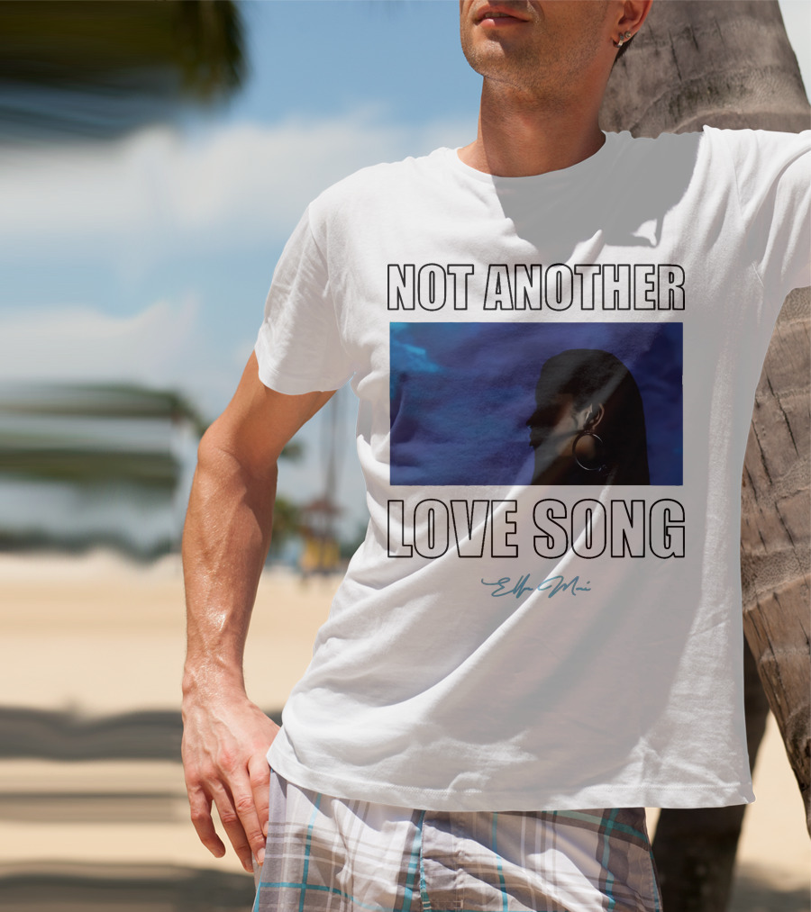 NOT Another Love Song Ella Mai Silhouette Blue Background T-Shirt