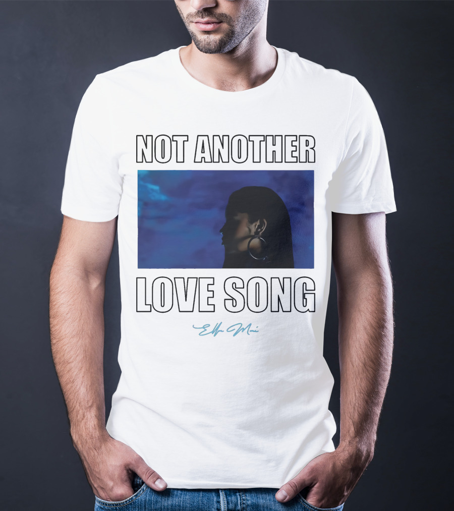 NOT Another Love Song Ella Mai Silhouette Blue Background T-Shirt