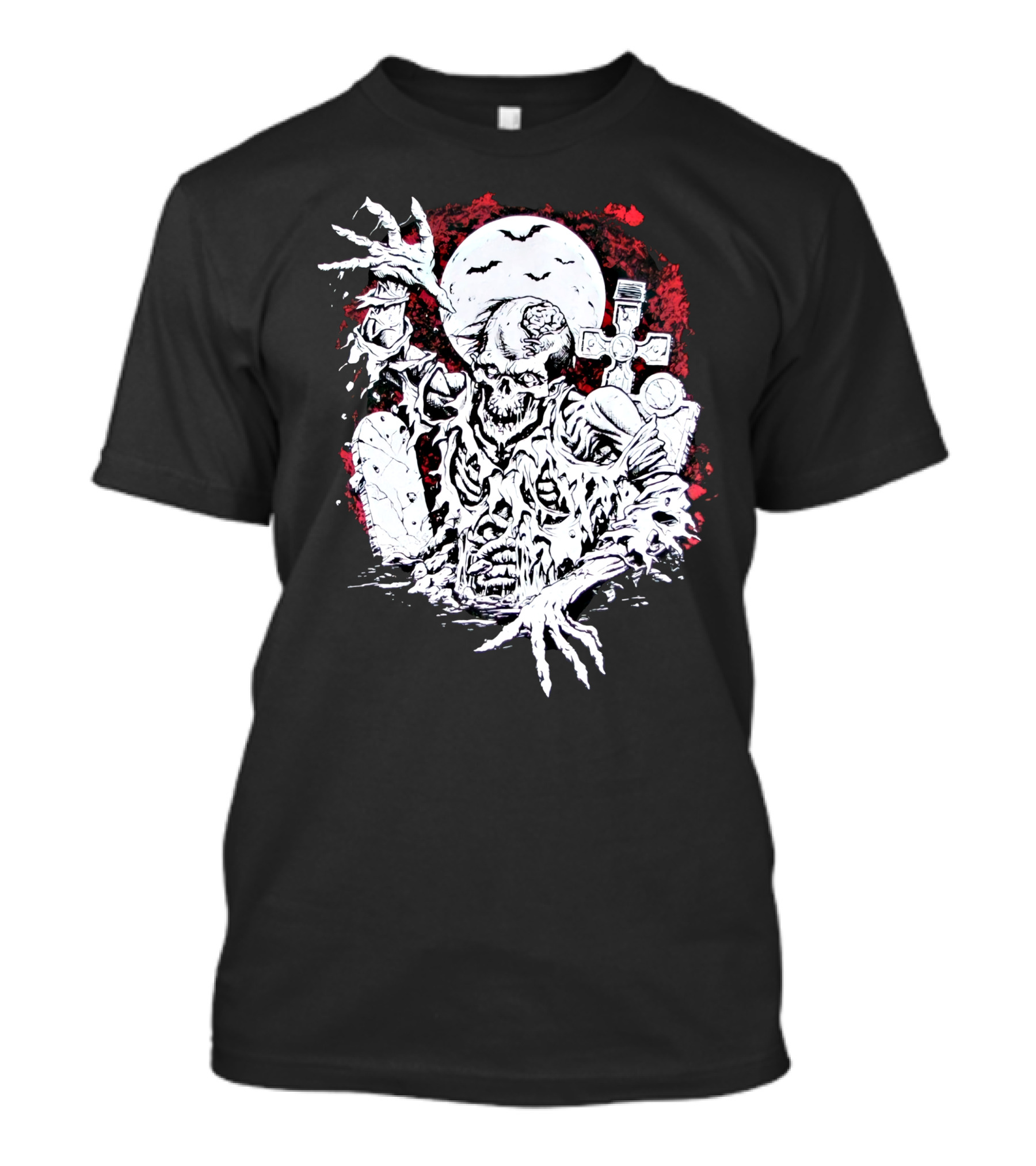 Summer Goth Zombie Undead Walking Corpse Horror Grave Moon T-Shirt